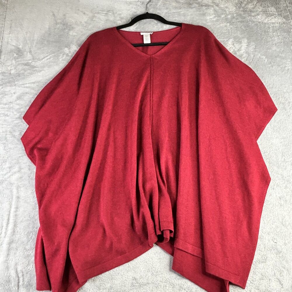 J Jill Sweater Pullover Women One Size Merino Wool Tencel Lyocell V Neck Layerin